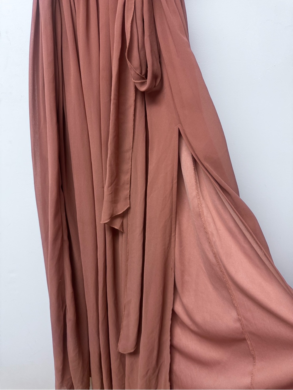 Baltic Born Kristina Maxi Dress Dusty Rose M Slit Wedding Faux Wrap Belted C6 - Picture 8 of 14
